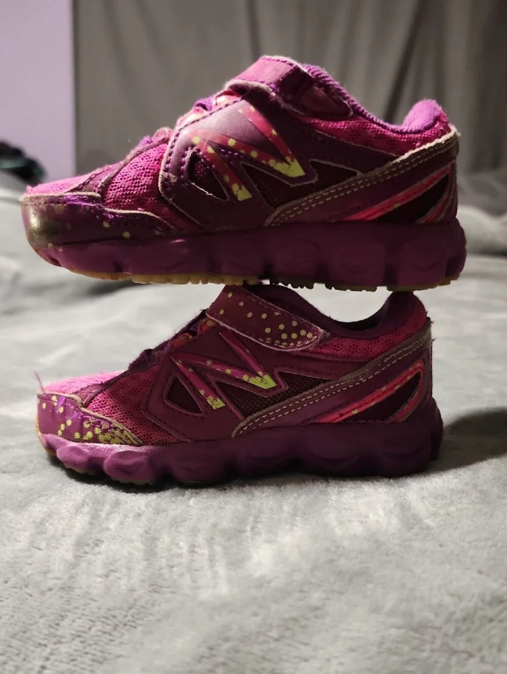 New Balance Kids Purple Hook-and-Loop Athletic Sneakers